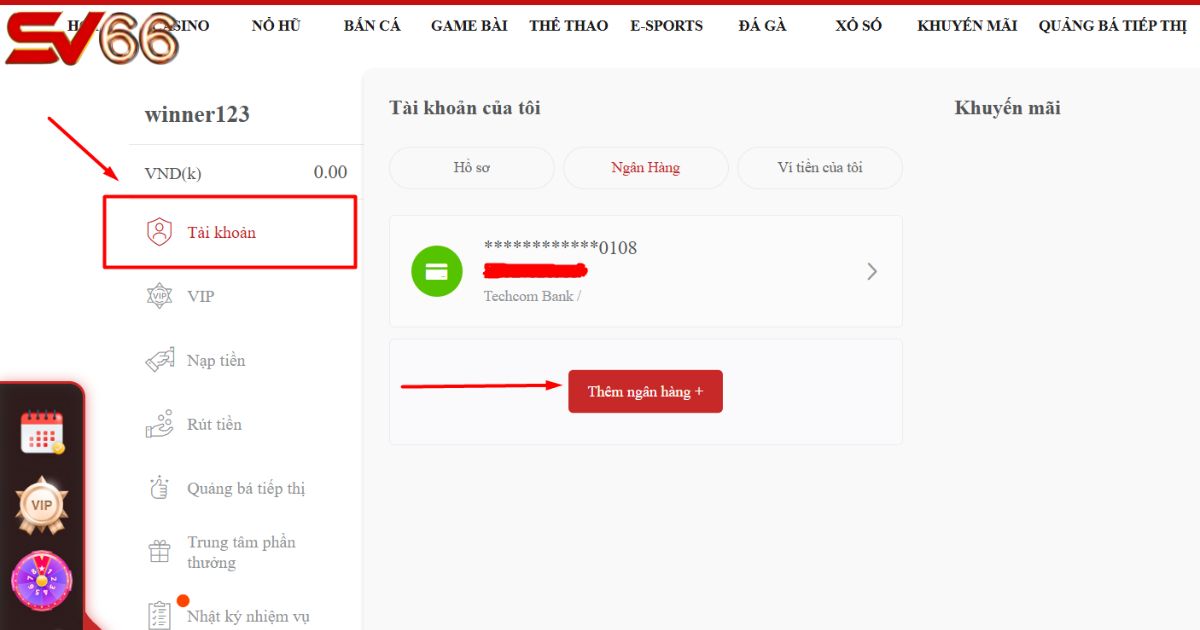 Liên kết thêm ngân hàng để thuận tiện rút tiền